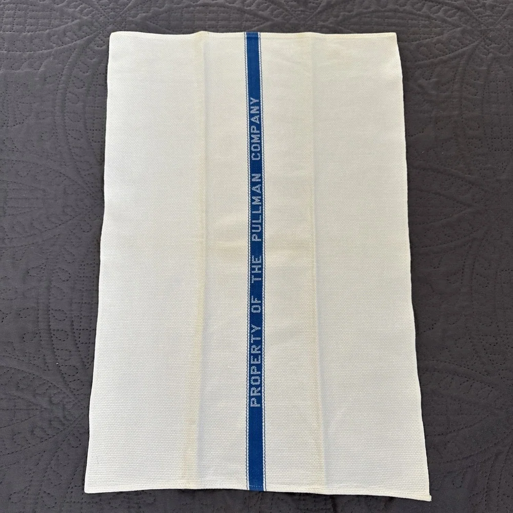 Antique PROPERTY OF THE PULLMAN COMPANY Hand Towel Original Railroad 23x15